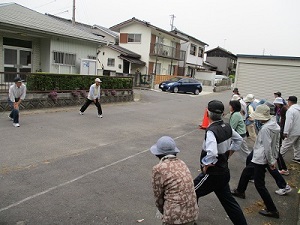 集合場所にて準備体操