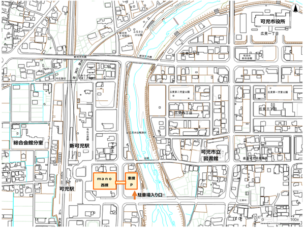 可児市子育て健康プラザ周辺地図