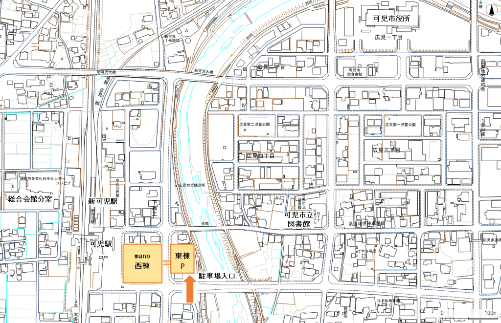 マーノ駐車場入口地図