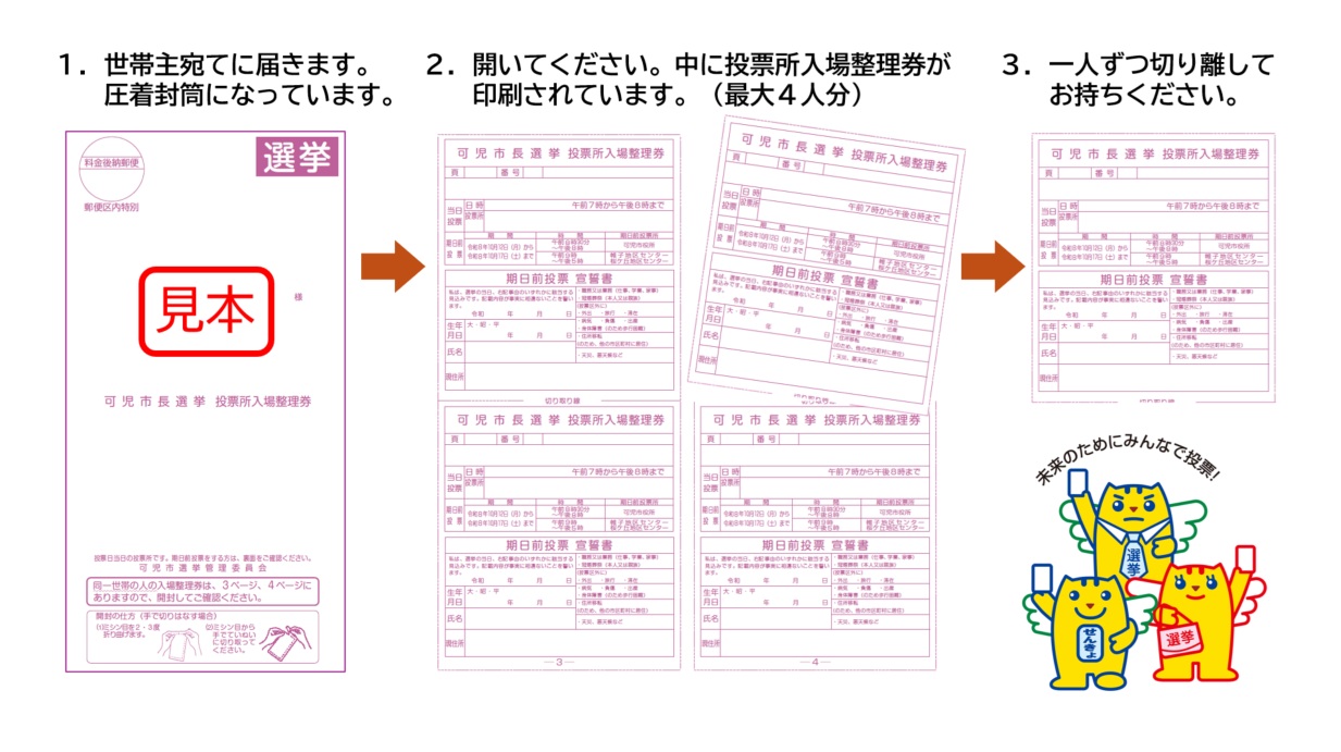 可児市長選挙入場整理券の案内 可児市長選挙入場整理券の案内