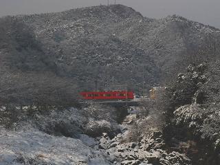 雪景色の鬼ケ島